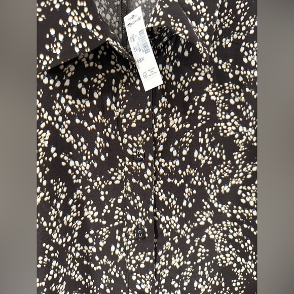 Madewell Ruched Midi Shirt Dress Size 12 Ditsy Print Viscose NWT - Picture 8 of 13